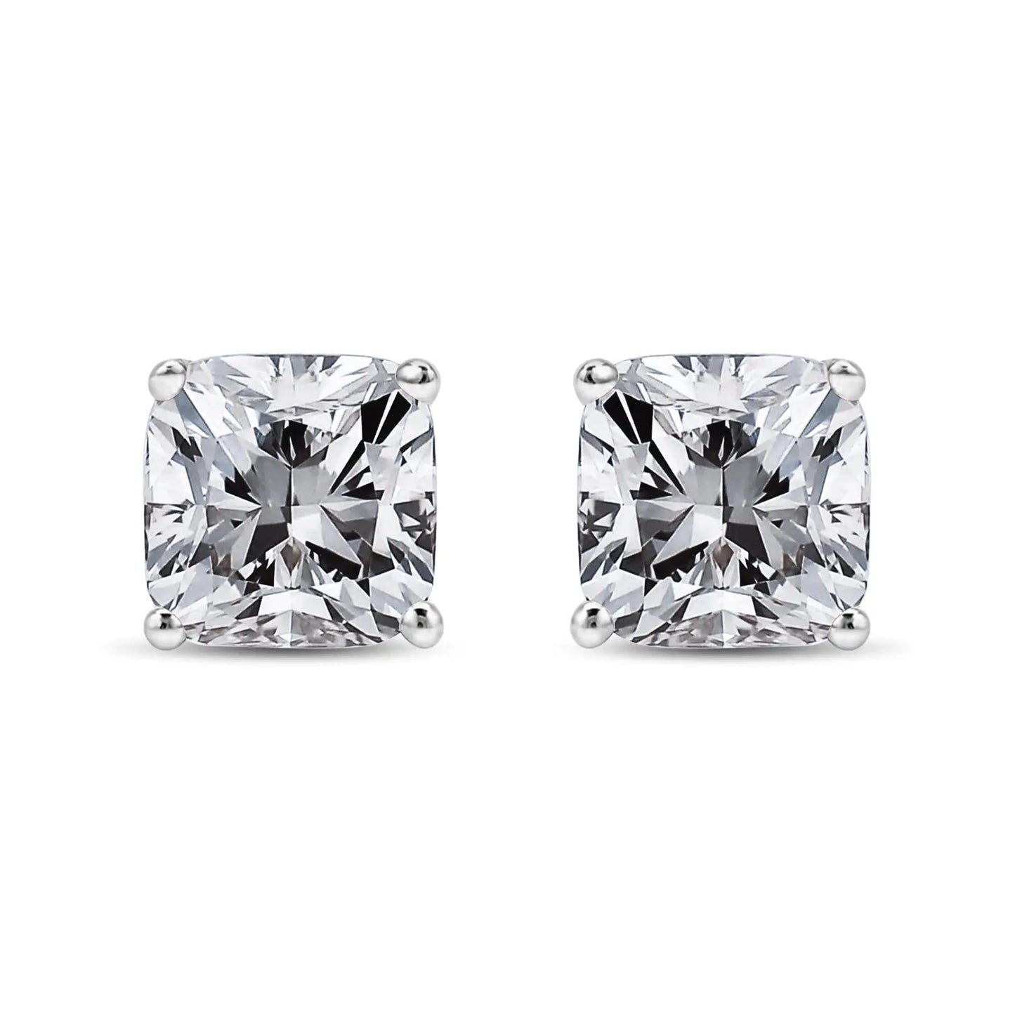 14K White Gold 1 1/2 Cttw Clarity Enhanced Princess Cut Diamond Solitaire Stud Earrings (I-J Color, I1-I2 Clarity) WEM Support (www.WEM.support)