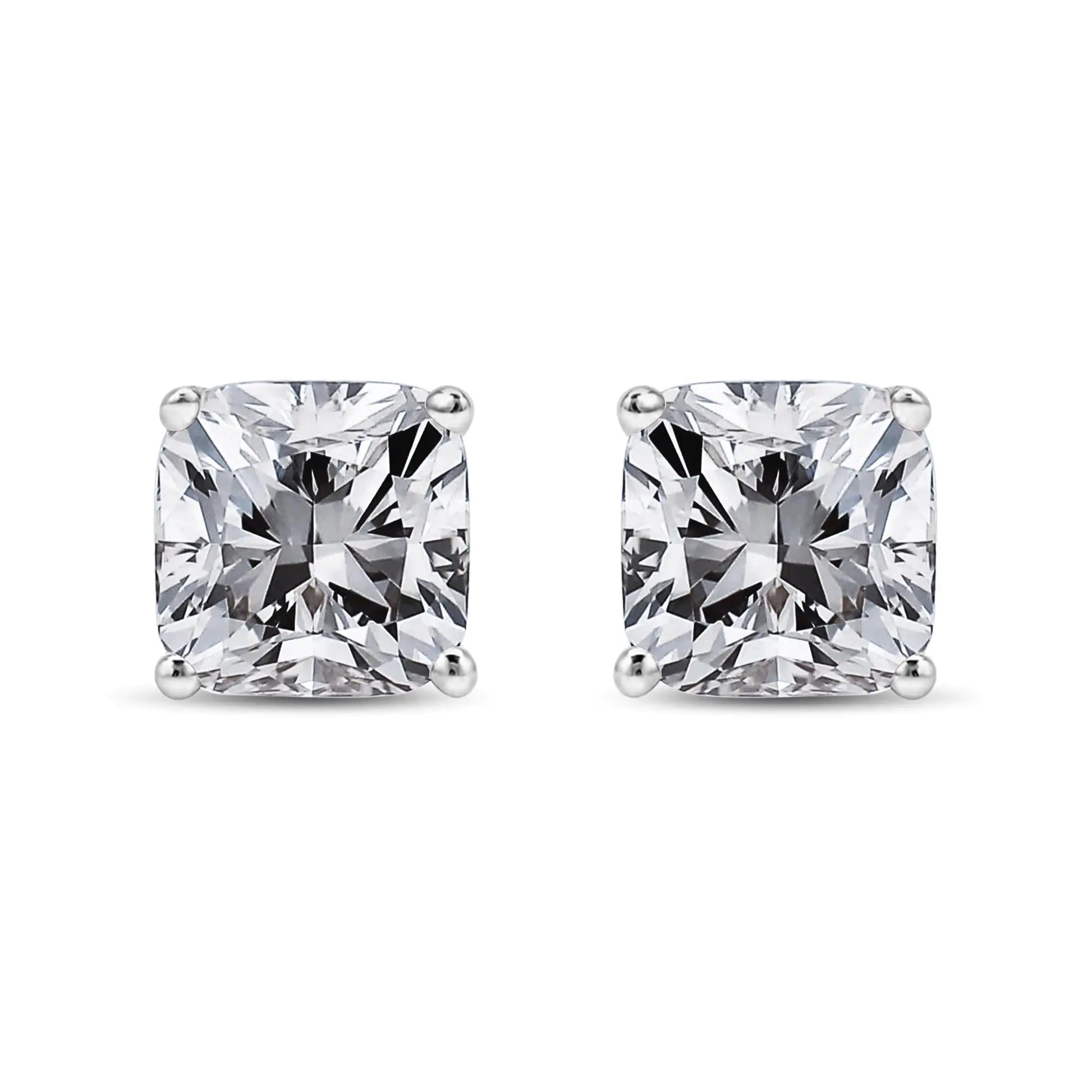 14K White Gold 1 1/2 Cttw Clarity Enhanced Princess Cut Diamond Solitaire Stud Earrings (I-J Color, I1-I2 Clarity) WEM Support (www.WEM.support)