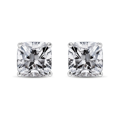 14K White Gold 1 1/2 Cttw Clarity Enhanced Princess Cut Diamond Solitaire Stud Earrings (I-J Color, I1-I2 Clarity) WEM Support (www.WEM.support)