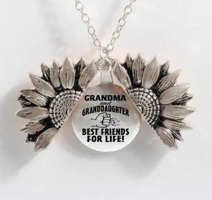 Sunflower Double-layer Lettering Necklace WEM Support (www.WEM.support)