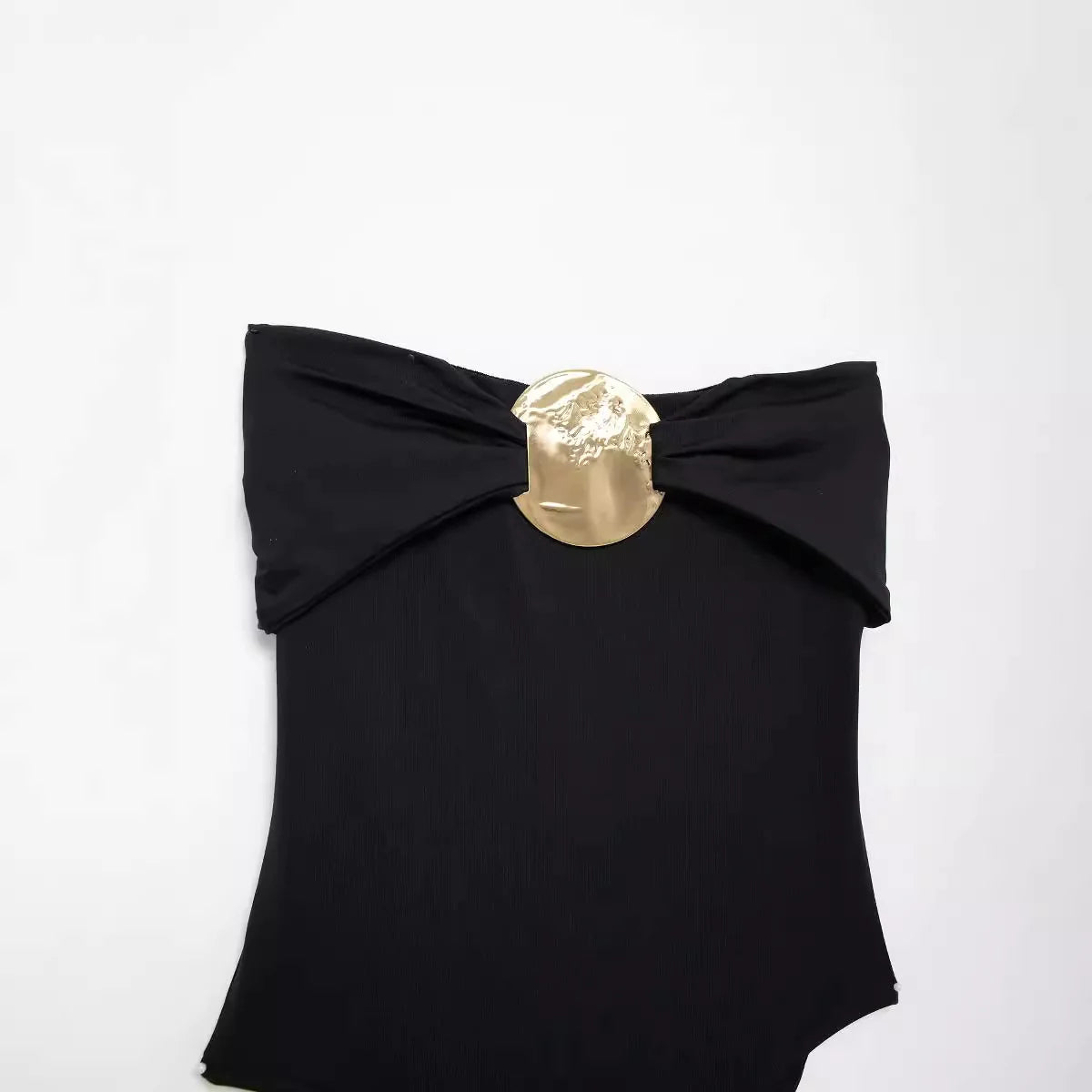 Swimsuit with Gold Metal Accent WEM Support (www.WEM.support)