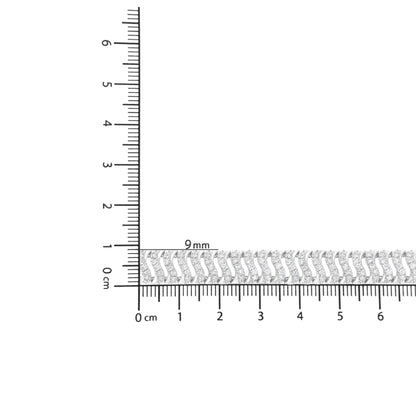 .925 Sterling Silver 3.0 Cttw Diamond Chevron "S" Wave Link Bracelet (I-J Color, I1-I2 Clarity) - 7.25 WEM Support (www.WEM.support)