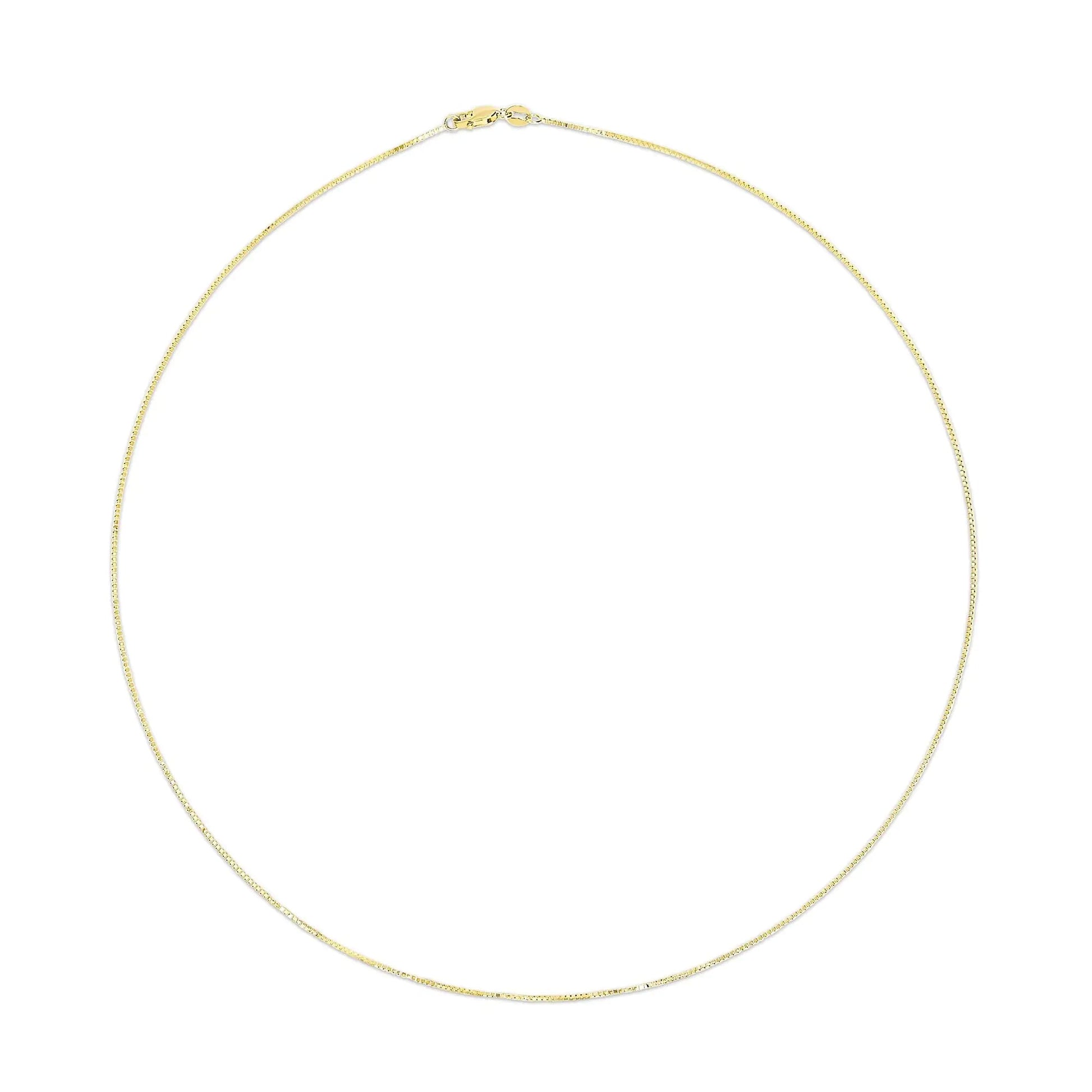 Unisex Solid 14K Gold 0.75mm Classic Box Chain Necklace WEM Support (www.WEM.support)