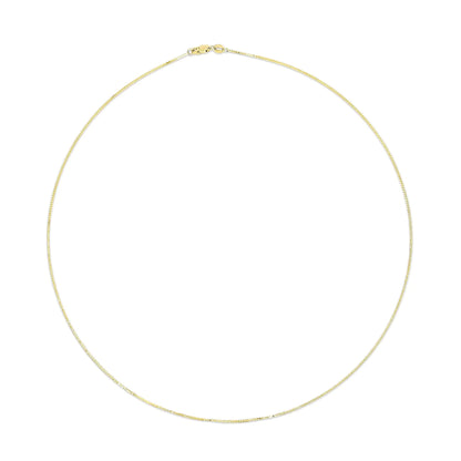 Unisex Solid 14K Gold 0.75mm Classic Box Chain Necklace WEM Support (www.WEM.support)