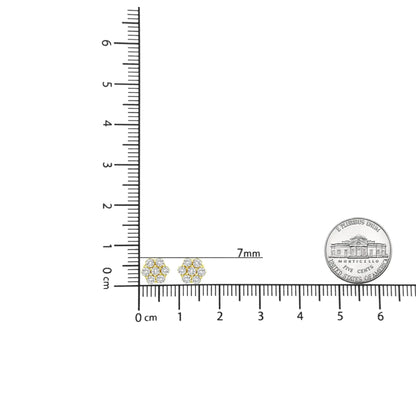 14K Yellow Gold 1/2 Cttw Round Brilliant Cut Diamond Floral Cluster Screwback Stud Earrings (I-J Color, SI2-I1 Clarity) WEM Support (www.WEM.support)