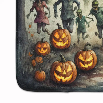 Zombies Spooky Halloween Memory Foam Kitchen Mat WEM Support (www.WEM.support)