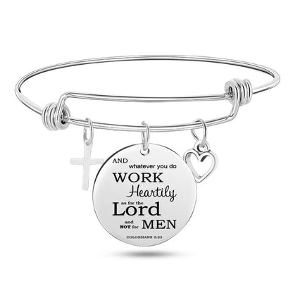 Stainless Steel Christian Charm Bracelet WEM Support (www.WEM.support)