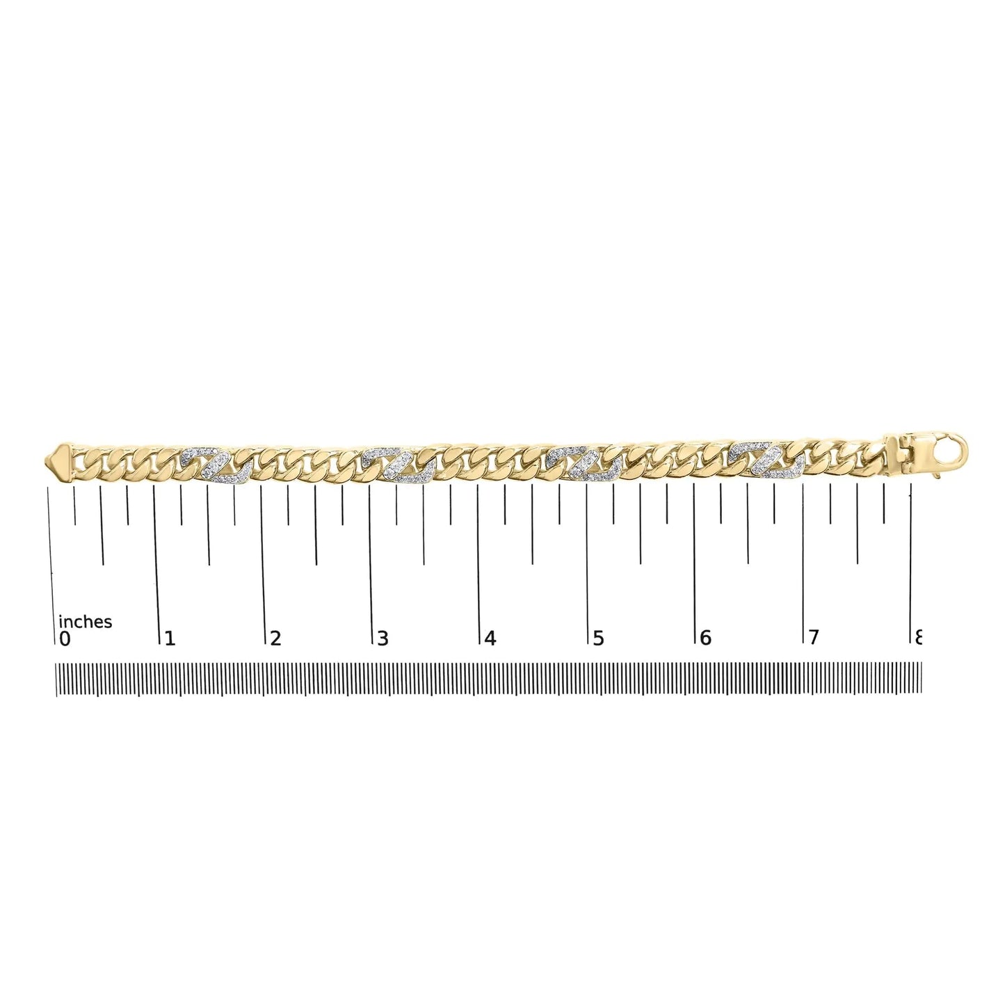 10K Yellow Gold 1.00 Cttw Diamond Miami Cuban Link Men's Bracelet (H-I Color, I1-I2 Clarity) - 8.5 Inches WEM Support (www.WEM.support)