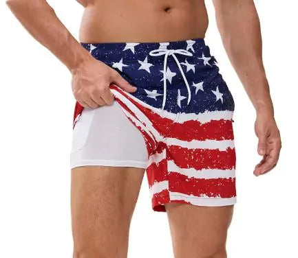Men's Quick-Dry Double-Layer Beach Swim Trunks HejK.com