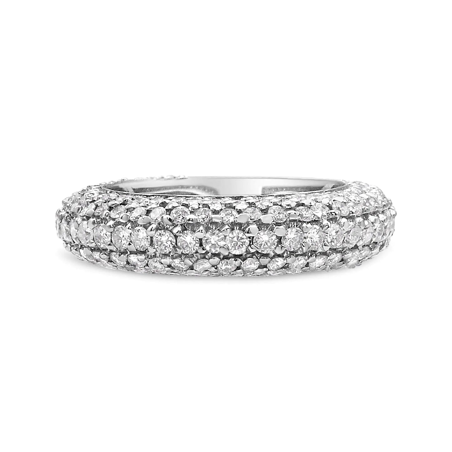 14K White Gold 2 1/2 Cttw Round-Cut Diamond Cluster Band Ring (H-I Color, SI1-SI2 Clarity) WEM Support (www.WEM.support)