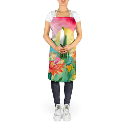 Arizona Saguaro Cactus Blossom in Watercolor Apron WEM Support (www.WEM.support)