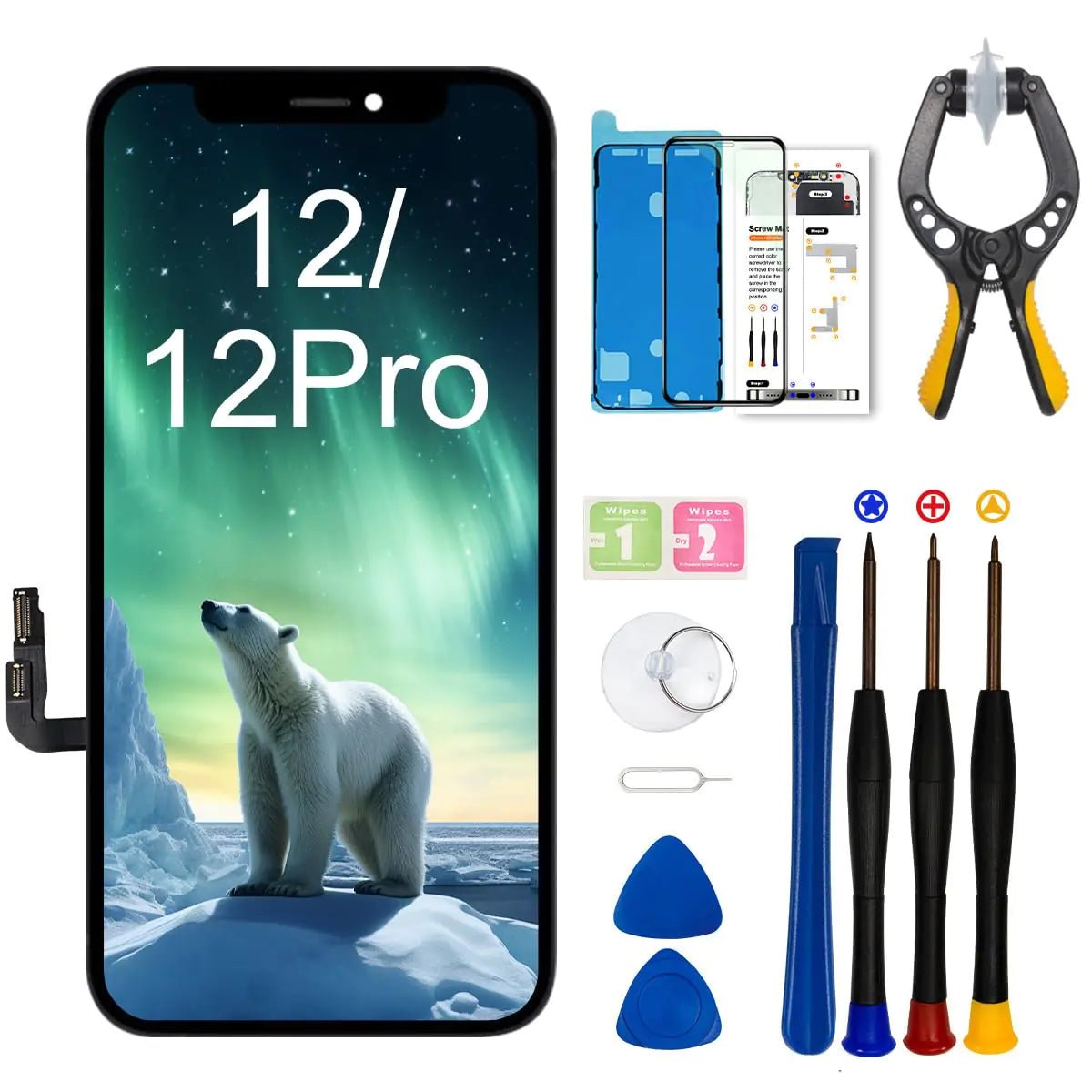 EFAITHFIX for iPhone 11 Screen Replacement COF 6.1 Inch LCD Screen Frame Assembly 3D Touch Display Screen Digitizer for A2111, A2223, A2221 with Repair Tools kit Tempered Glass Waterproof Adhesive - Catch Cards