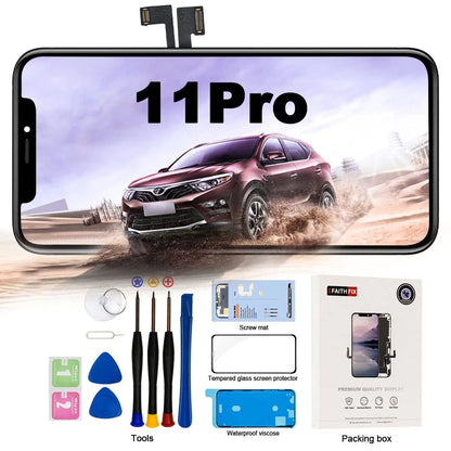 EFAITHFIX for iPhone 11 Screen Replacement COF 6.1 Inch LCD Screen Frame Assembly 3D Touch Display Screen Digitizer for A2111, A2223, A2221 with Repair Tools kit Tempered Glass Waterproof Adhesive - Catch Cards