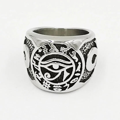Egyptian Amulet Ring Stainless Steel WEM Support (www.WEM.support)