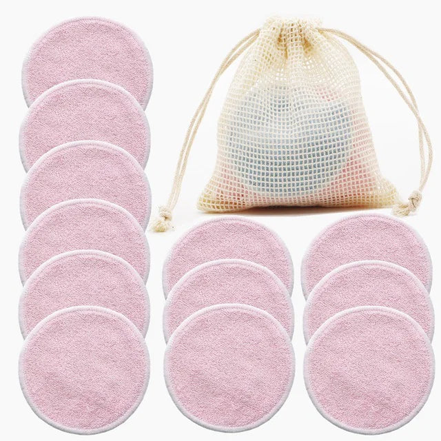 12-Pack Reusable Cotton Makeup Remover Pads – Washable & Eco-Friendly HejK.com