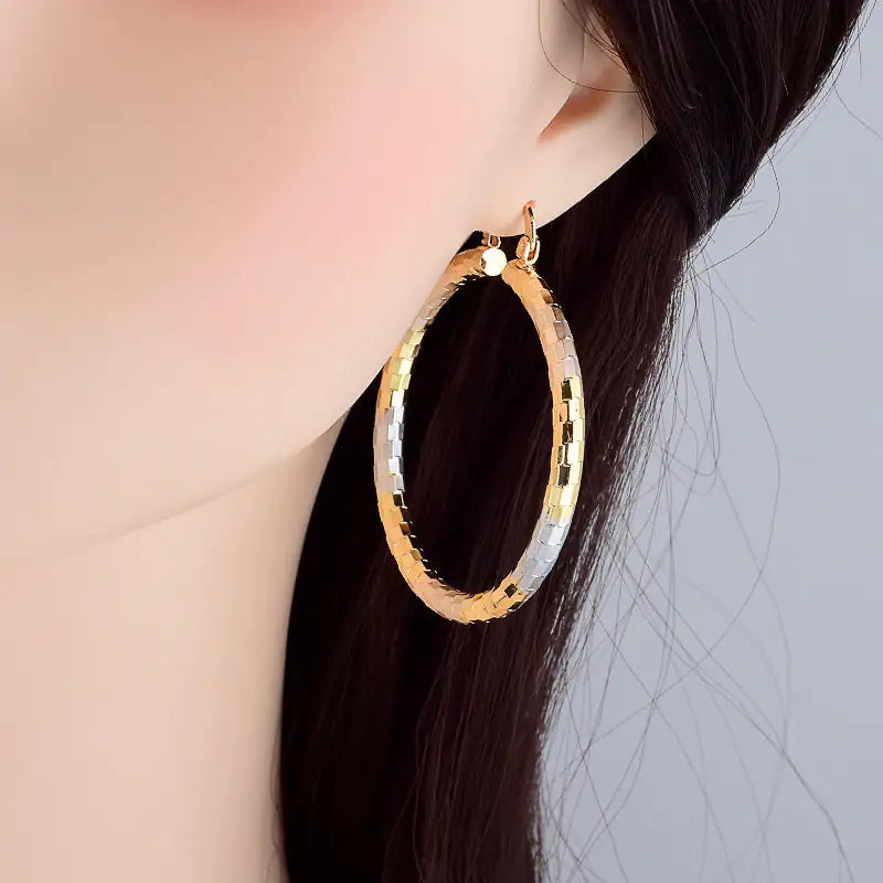 Simple Gold Women's Metal Alloy Earrings WEM Support (www.WEM.support)