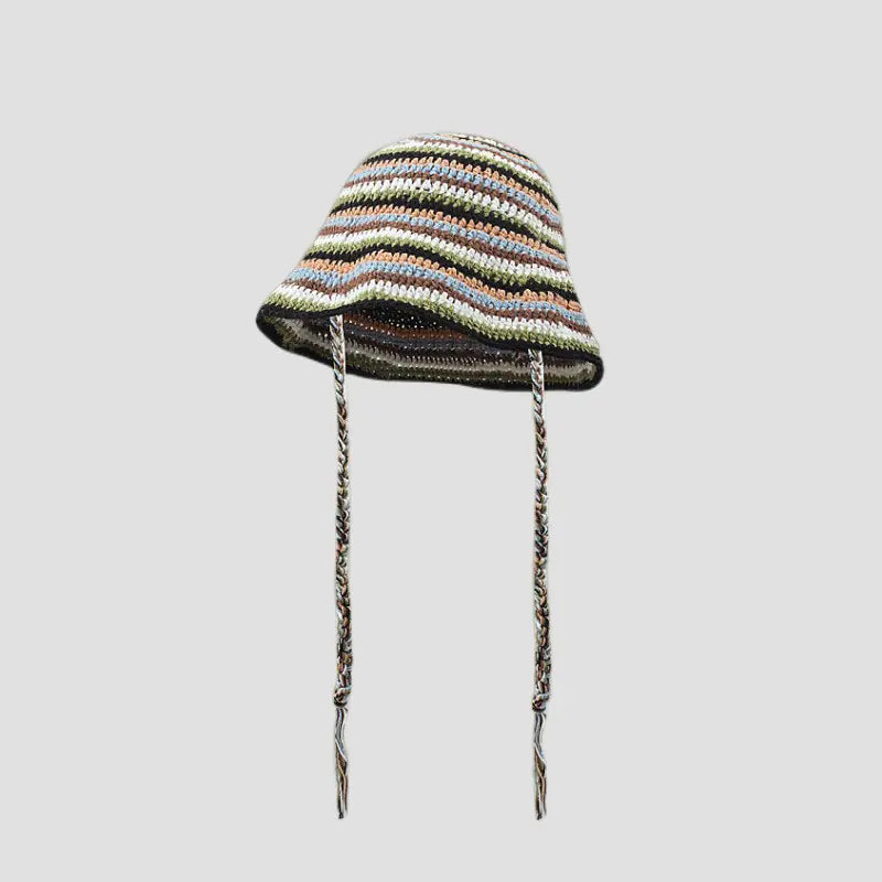 Japanese Retro Hollow Flower Handmade Knitted Bucket Hat HejK.com Marketplace LLC