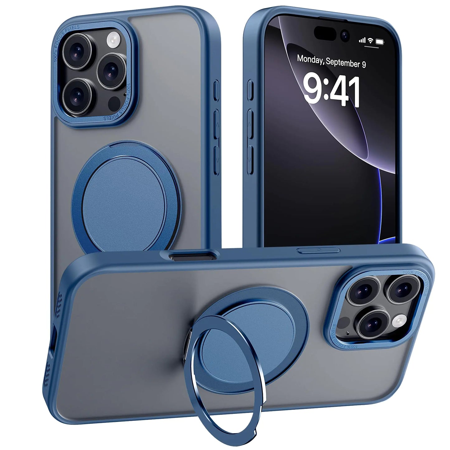 for iPhone 16 Pro Max Case with Stand,Military Drop Protection,Compatible with MagSafe,Build in Kickstand,iPhone 16 Pro Max Phone Case 6.9" Black