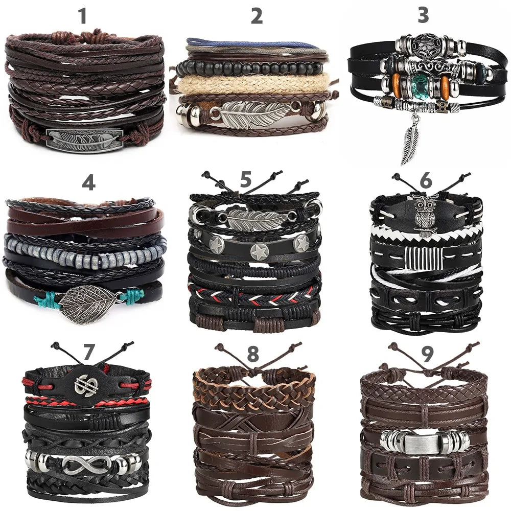 Multilayer Leather Bracelet WEM Support (www.WEM.support)