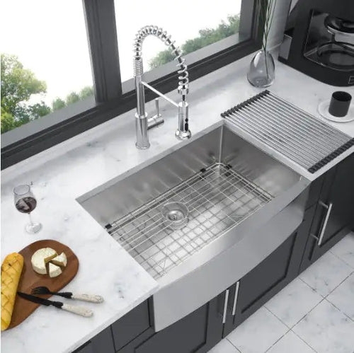 Stainless Steel Apron Front Farmhouse Sink - Prohibited On Amazon WEM Support (www.WEM.support)
