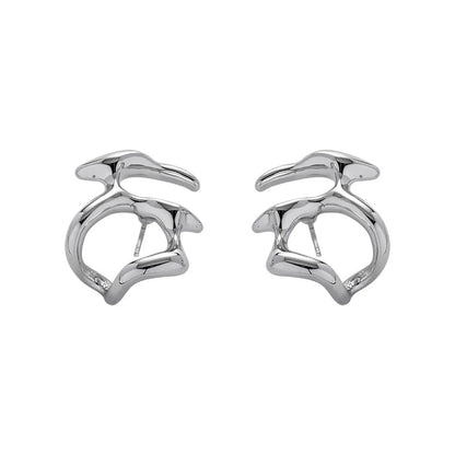 Irregular Liquid Metal Punk Hoop Earrings WEM Support (www.WEM.support)