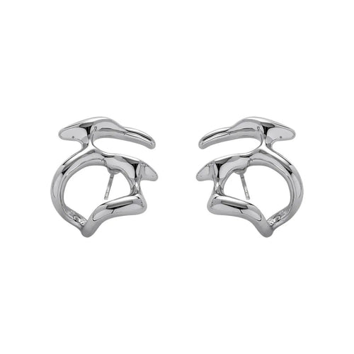 Irregular Liquid Metal Punk Hoop Earrings WEM Support (www.WEM.support)