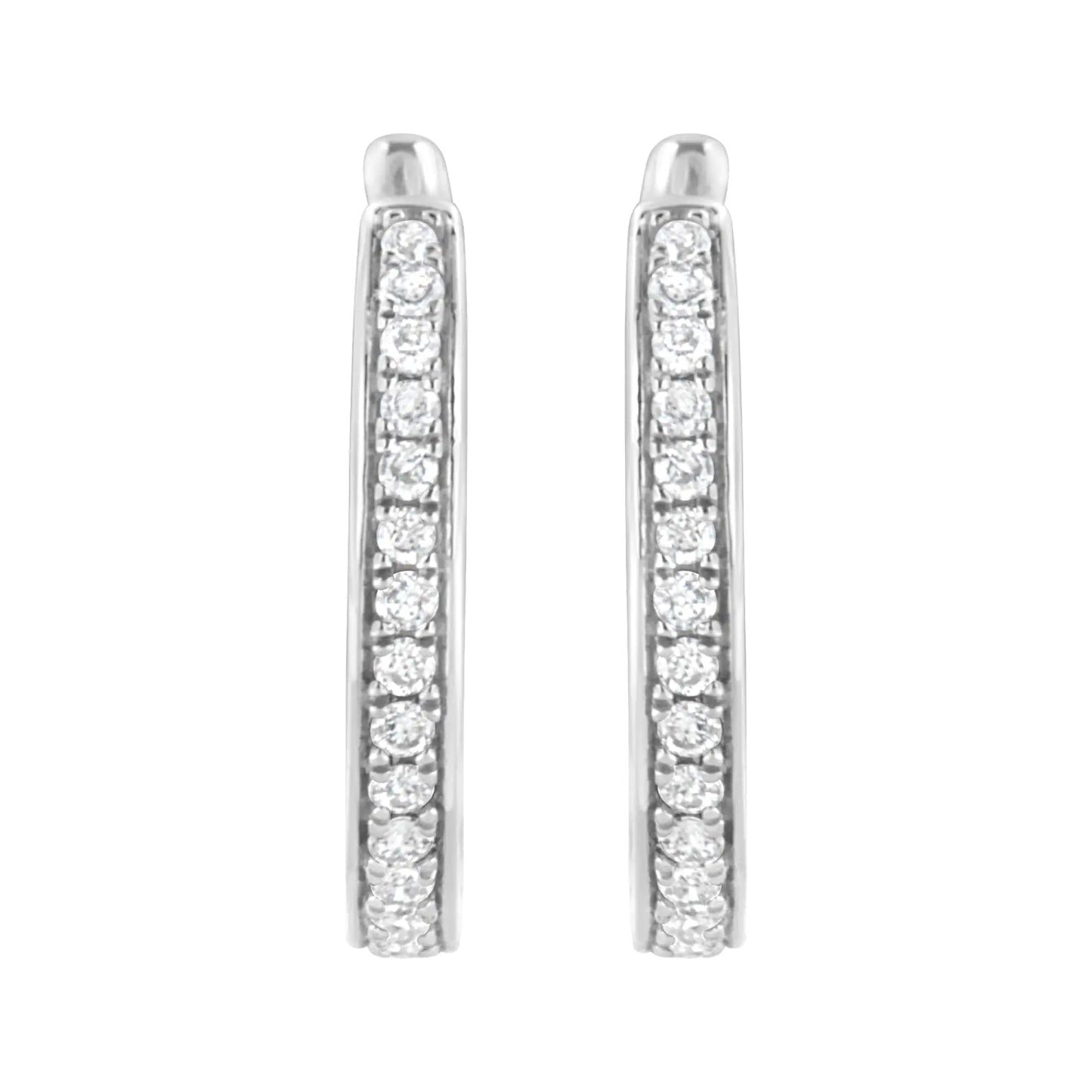 .925 Sterling Silber 1/2 Karat Laborgezüchtete Diamant-Creolen (F-G Farbe, VS2-SI1 Reinheit) WEM Support (www.WEM.support)