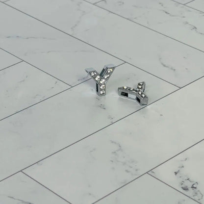 Pavé Letters -Silver Charms WEM Support (www.WEM.support)