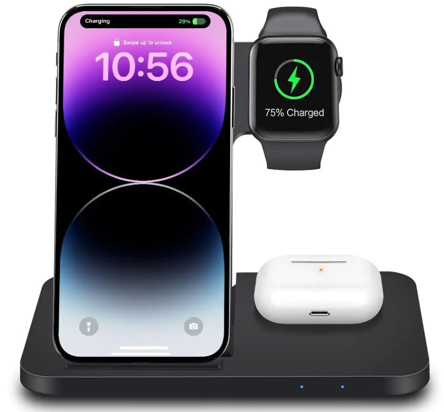 3in1 Wireless Fast Charger Dock Station WEM Support (www.WEM.support)