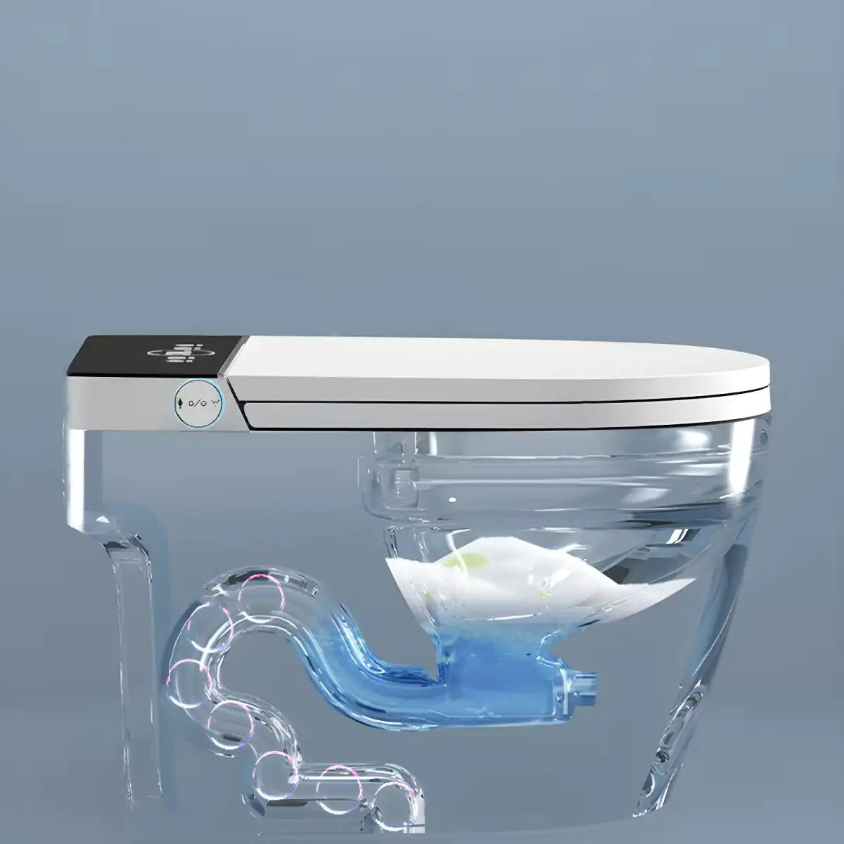 Smart Bidet Toilet For Bathrooms One Piece Toilet With Heated Bidet Seat,Foot Auto Sensor, Dual Flush, Tankless WEM Support (www.WEM.support)