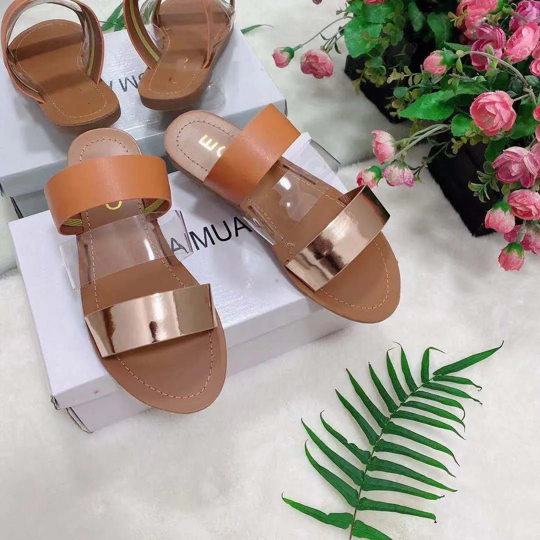 Fashionable Flat Slippers - European and American Style - Catch Cards