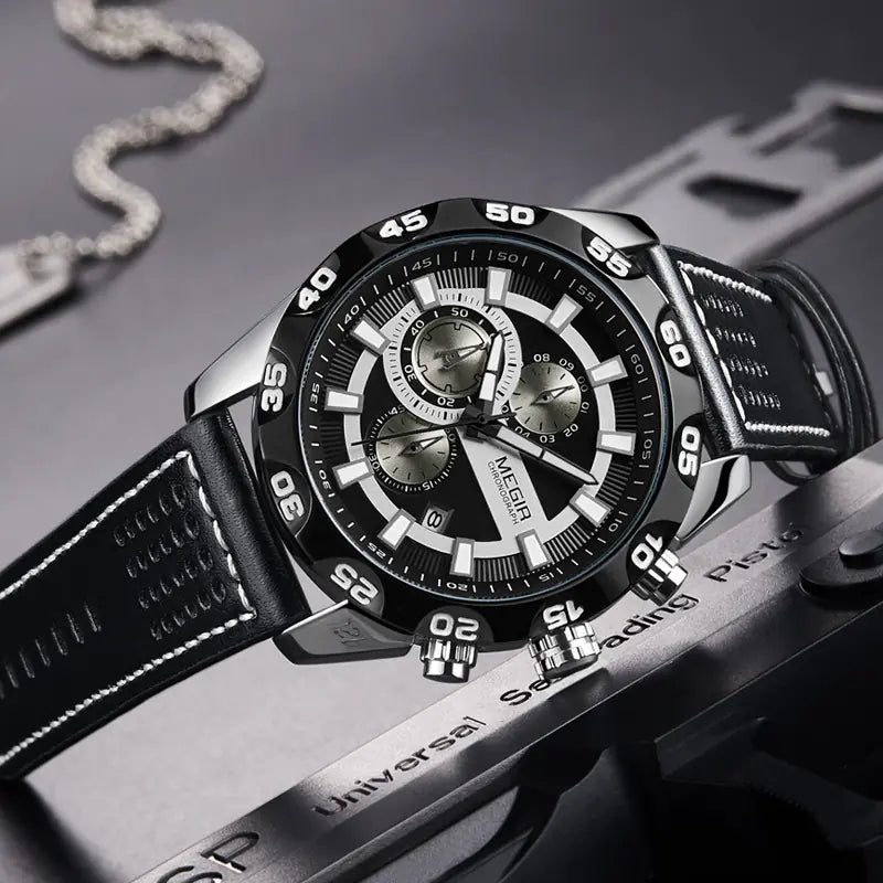 Fashionable Multifunctional Quartz Sports Watch for Men - Catch Cards