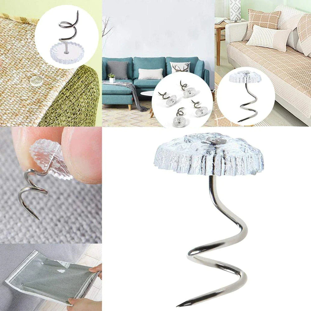 50 Pcs Upholstery Tacks Headliner Pins Clear Heads Twist Bed Fabric Sofa Chair WEM Support (www.WEM.support)