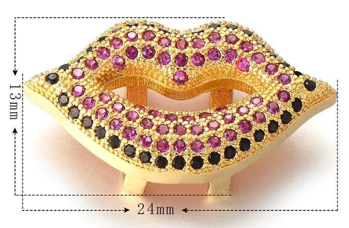 Colored Stones Lips Charm WEM Support (www.WEM.support)