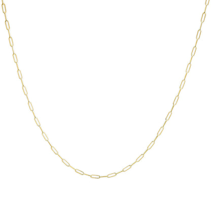 Unisex Solid 14K Gold 2.5mm Paperclip Chain Necklace WEM Support (www.WEM.support)