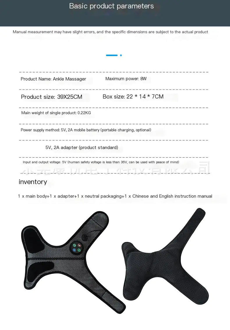 Massageador de Tornozelo com Vibração Aquecida