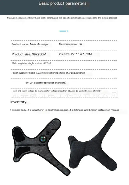 Massageador de Tornozelo com Vibração Aquecida