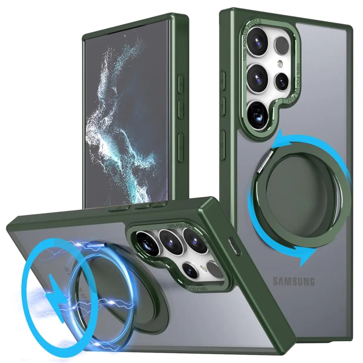 for iPhone 14 Pro Max Case with 360°Rotatable Magnetic Ring Kickstand[Compatible with Magsafe],Military Grade Shockproof Translucent for iPhone 14 Pro Max Protective Case - 6.7 inch,Pink - Catch Cards