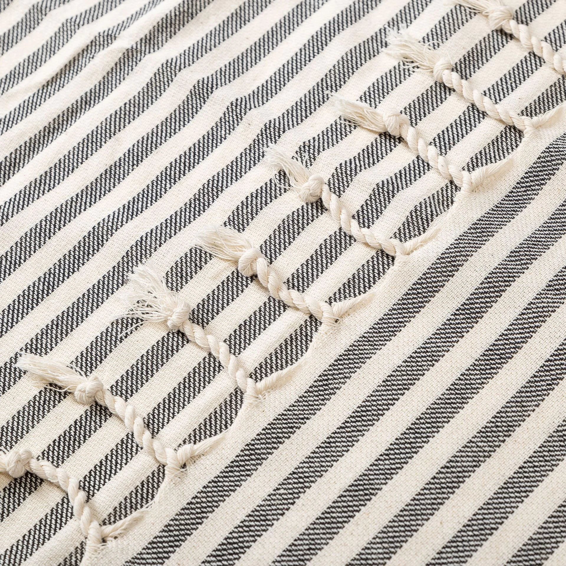 Fringed Beach Towel Polyester Cotton Wearable Striped Bath Towel Cushion Tablecloth - Catch Cards