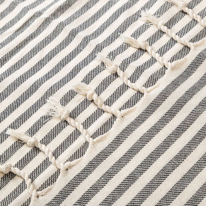 Fringed Beach Towel Polyester Cotton Wearable Striped Bath Towel Cushion Tablecloth - Catch Cards