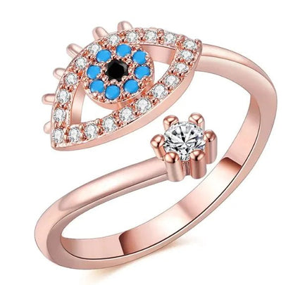 Frosty Wind Female Blue Eyes Fashion Ring - Catch Cards