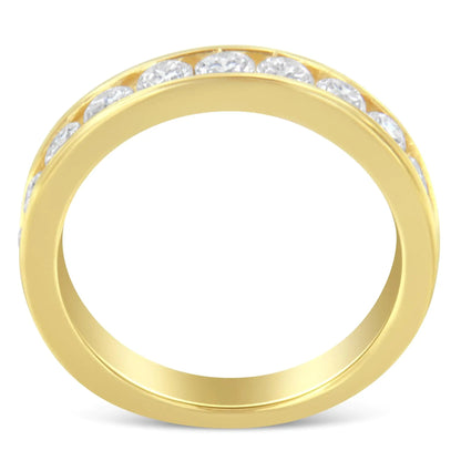 18K Yellow Gold Round Cut Diamond Band Ring (1 Cttw, H-I Color, SI2-I1 Clarity) WEM Support (www.WEM.support)