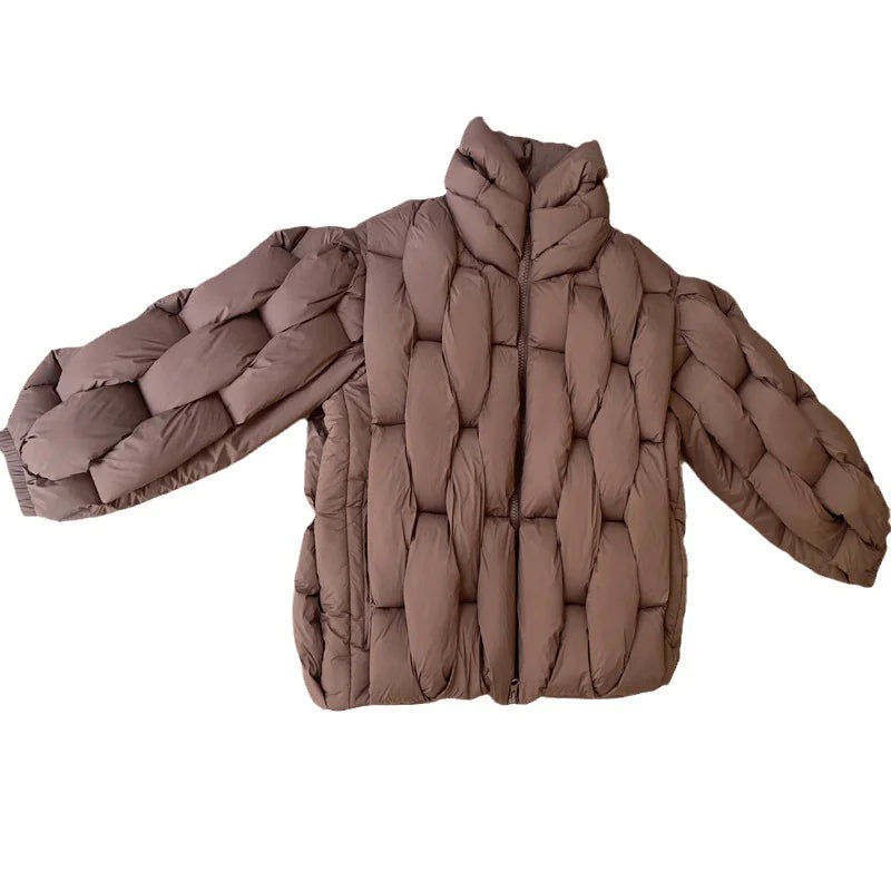 Woven Warm Plus-Size Puffer WEM Support (www.WEM.support)