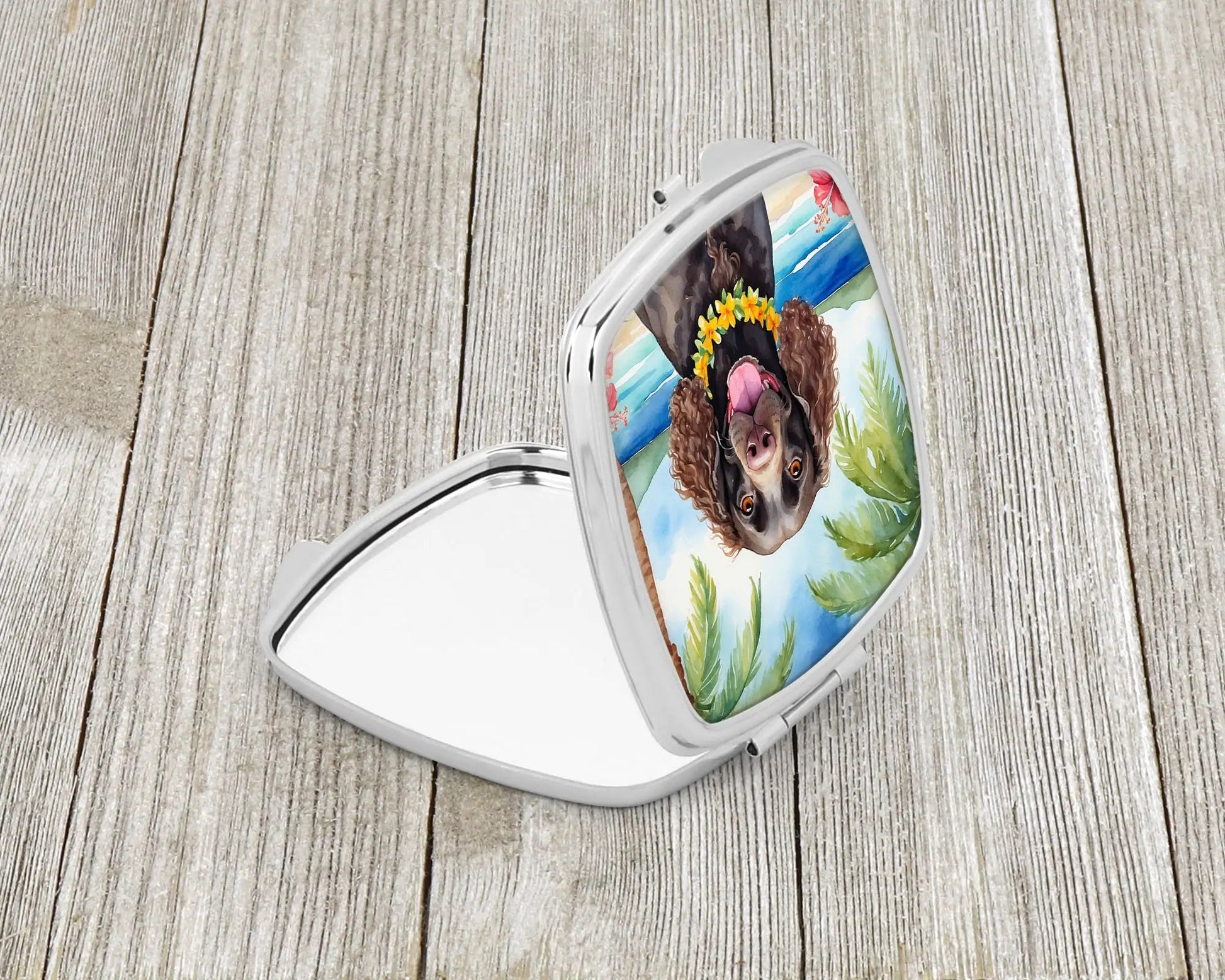 American Water Spaniel Luau Compact Mirror WEM Support (www.WEM.support)