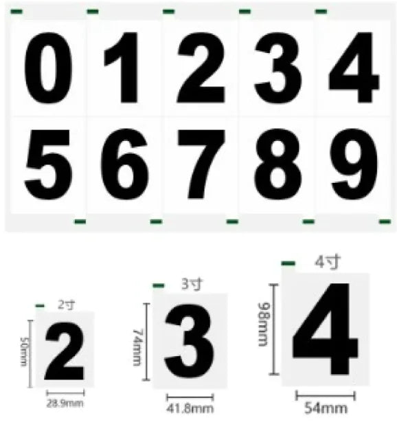 Heat-Resistant Reflective PVC Number Decals WEM Support (www.WEM.support)