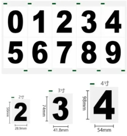 Heat-Resistant Reflective PVC Number Decals WEM Support (www.WEM.support)