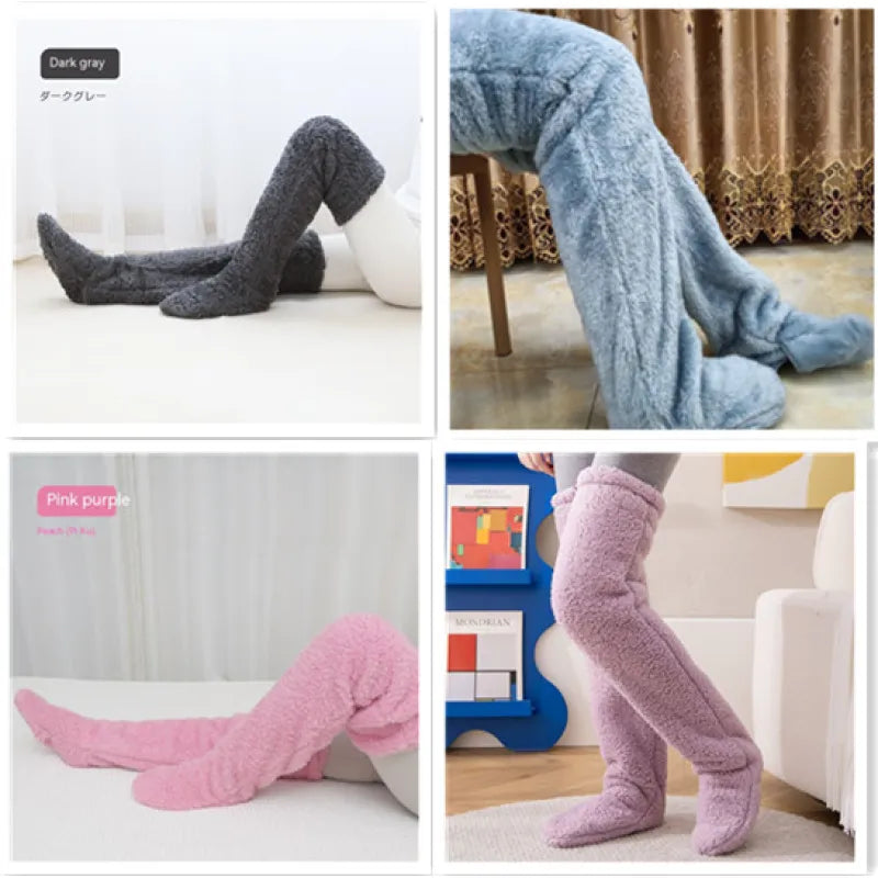 Over Knee High Fuzzy Winter Warm Socks WEM Support (www.WEM.support)