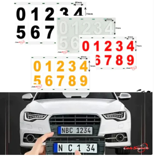 Heat-Resistant Reflective PVC Number Decals WEM Support (www.WEM.support)