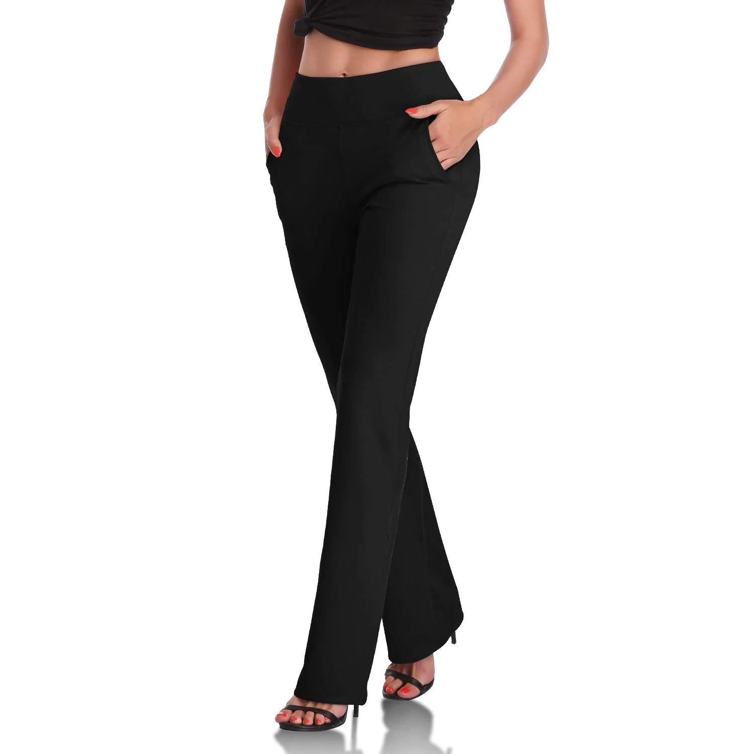 Women's Knitted Flared Pants with Side Pockets WEM Support (www.WEM.support)
