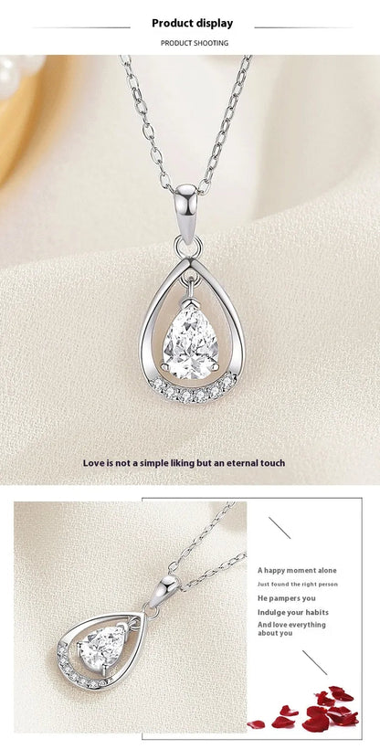 Sterling Silver Teardrop Necklace HejK.com